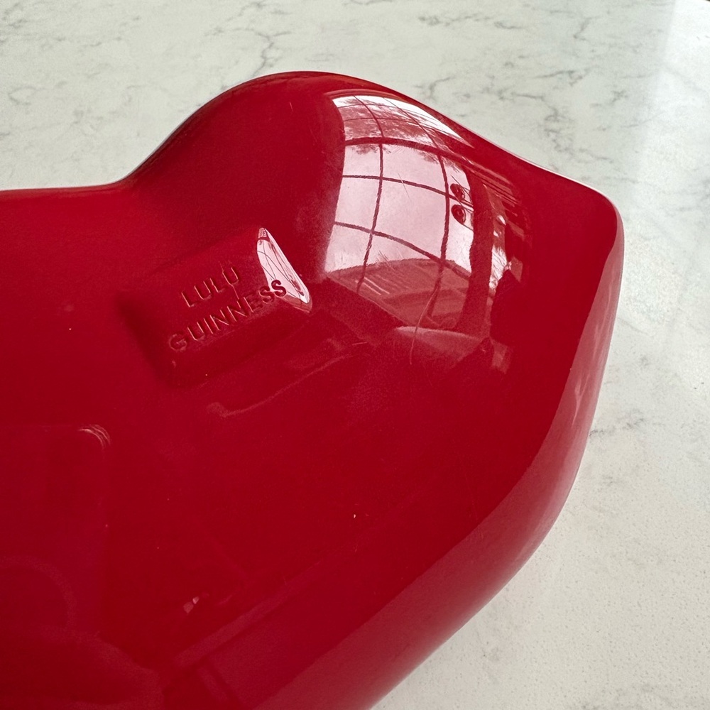 Lulu Guinness Glossy Red Lip Clutch - Picture 7 of 12
